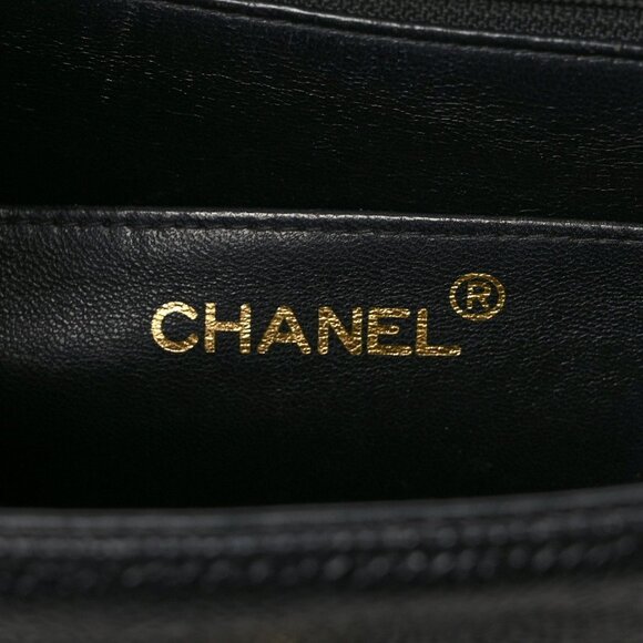 Authentic CHANEL CC Caviar Vertical Quilted Kelly Flap Bag Black Purse Handle - Picture 11 of 11